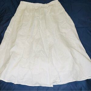 MANGO Linen White Skirt